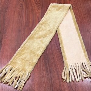 Faux Fur Fringe Scarf in Tan
